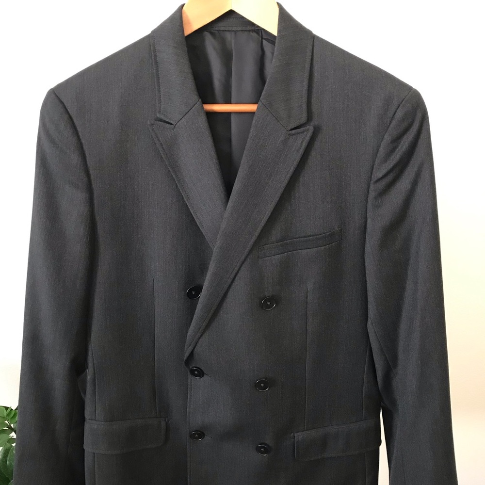 Theory double breasted suit coat slim modern fit